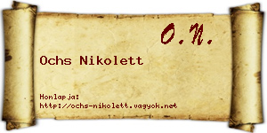Ochs Nikolett névjegykártya